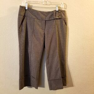 Takara Womens/Junior Black/White Very Small Houndstooth Dress Capri Pants Size 9